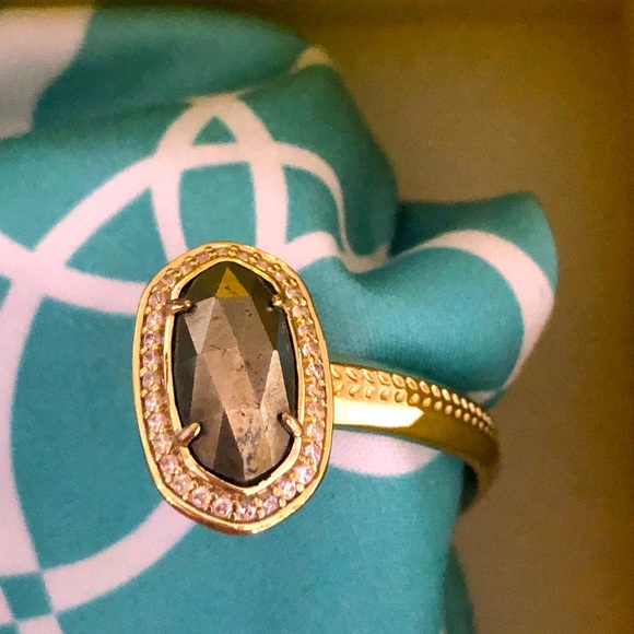 NWOT Kendra Scott RARE & RETIRED Erica Bracelet Pyrite & Yellow Gold So Sparkly! - Picture 5 of 13